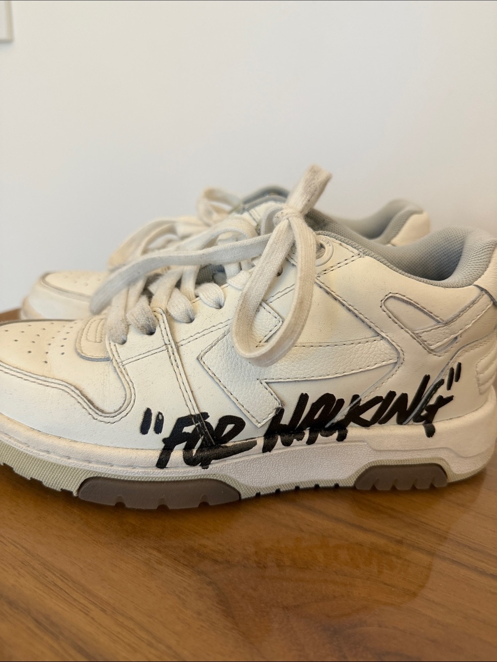 Off-White White Sneakers with Black Script